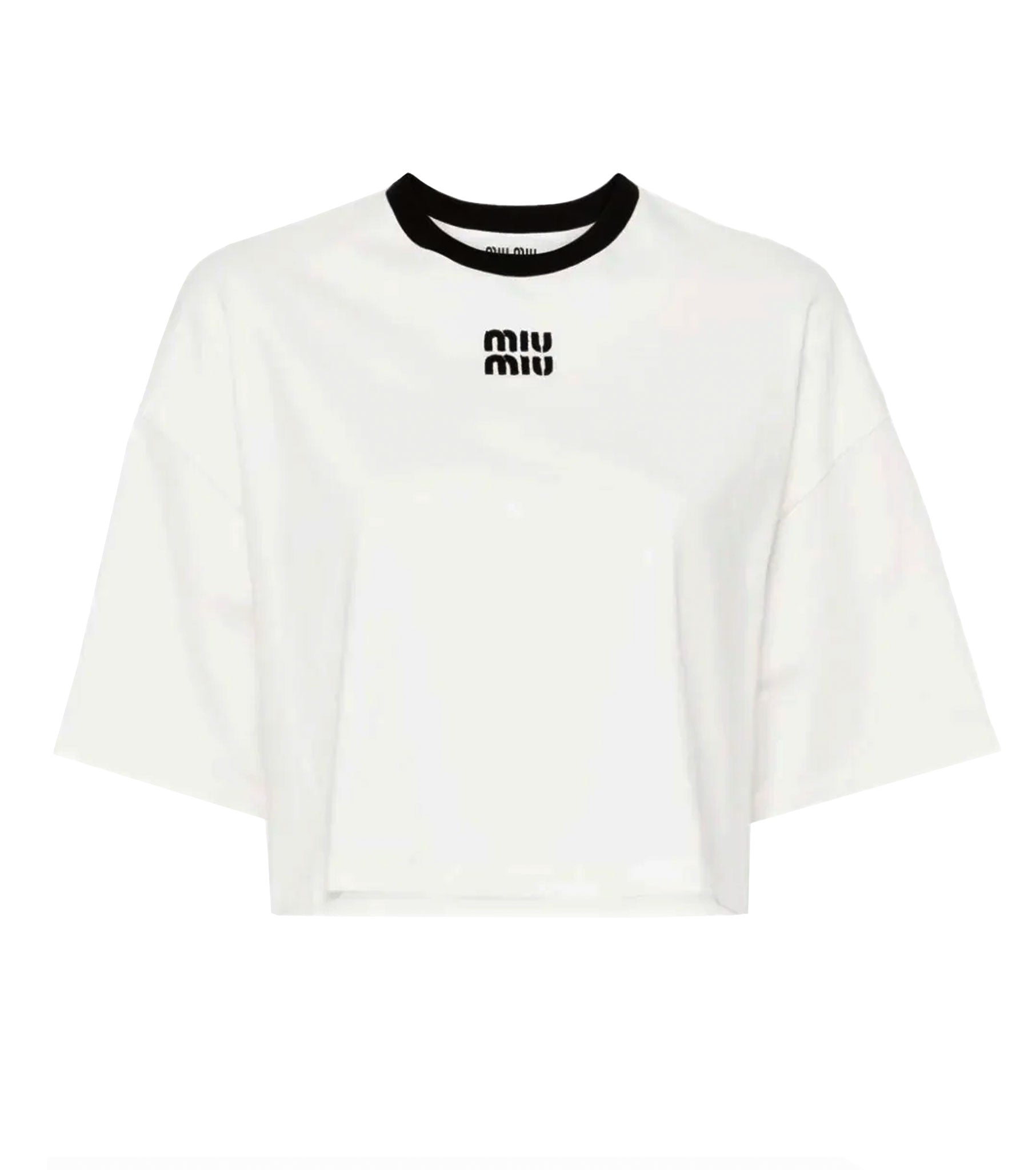 Embroidered Logo Cropped T-Shirt MIU5002